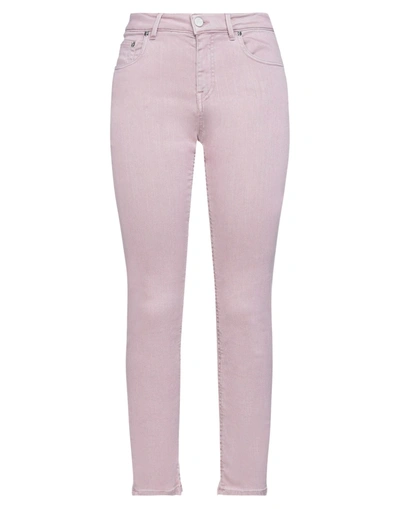 Shop Pt Torino Woman Jeans Mauve Size 26 Lyocell, Cotton, Pes - Polyethersulfone, Elastane In Purple