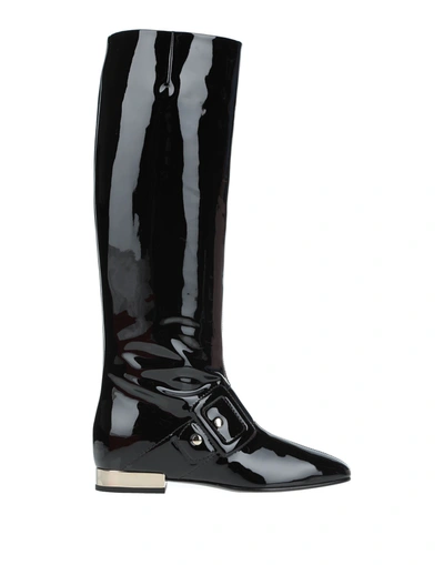Shop Roger Vivier Woman Knee Boots Black Size 6 Soft Leather
