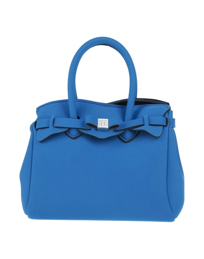 Shop Save My Bag Woman Handbag Bright Blue Size - Peek (polyether - Ether - Ketone), Polyamide, Elastane