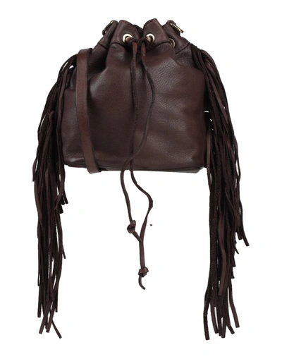 Shop Caterina Lucchi Woman Cross-body Bag Dark Brown Size - Calfskin