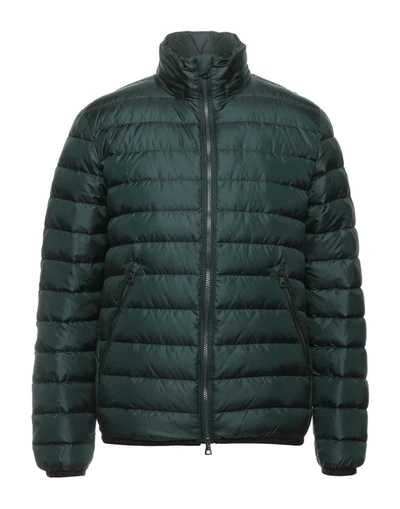 Shop Ea7 Man Down Jacket Dark Green Size S Polyester