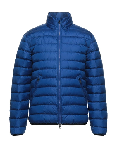 Shop Ea7 Man Down Jacket Blue Size Xs Polyester