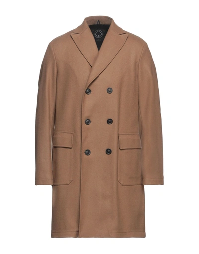 Shop T-jacket By Tonello Man Coat Camel Size Xl Virgin Wool, Polyamide, Cashmere In Beige