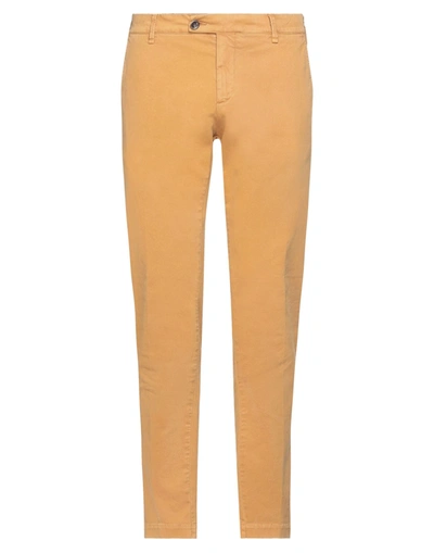 Shop Myths Man Pants Ocher Size 30 Cotton, Elastane In Yellow