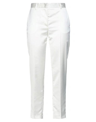 Shop Manuel Ritz Woman Pants White Size 4 Polyester, Elastane