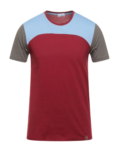 Shop Berna Man T-shirt Burgundy Size L Cotton In Red
