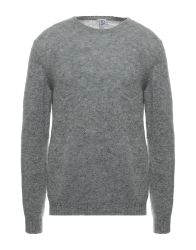 Shop Soho Man Sweater Grey Size L Mohair Wool, Merino Wool, Polyamide, Elastane