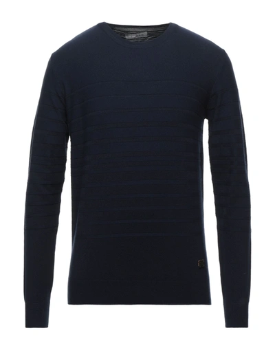 Shop Yes Zee By Essenza Sweaters In Dark Blue