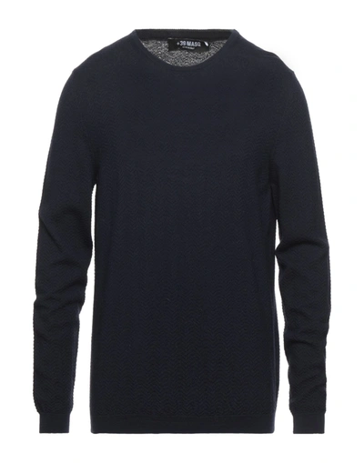 Shop +39 Masq Man Sweater Midnight Blue Size Xxl Merino Wool