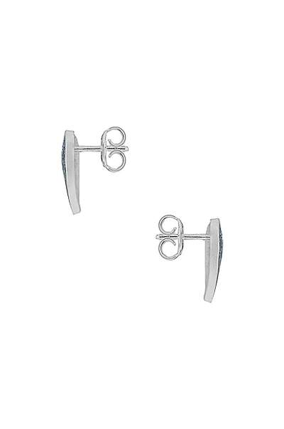 Shop Gucci Xs Heart Earrings In Silver & Blue