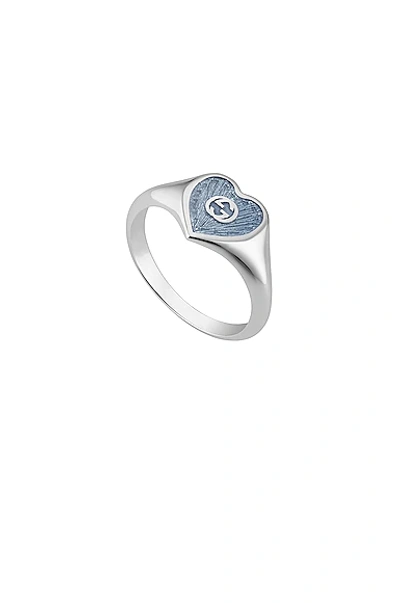 Shop Gucci Xs Heart Ring In Silver & Blue