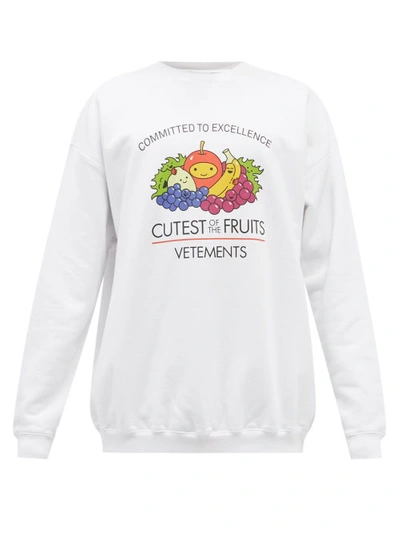 Vetements Cutest Of The Fruit-print Cotton-jersey Sweatshirt In White |  ModeSens
