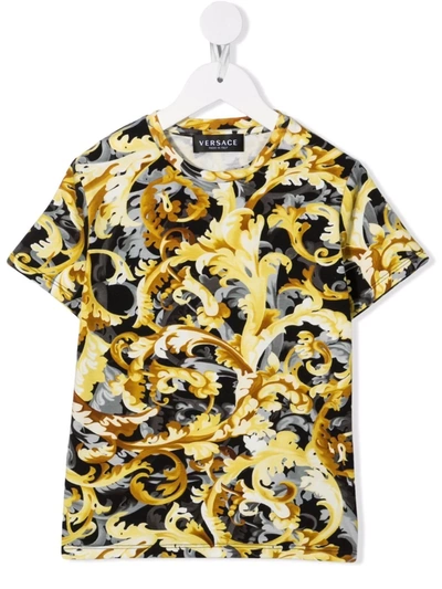 Shop Versace Baroccoflage-print T-shirt In Yellow