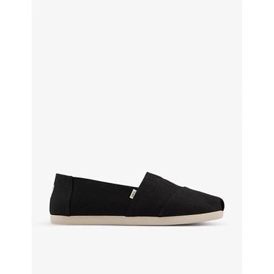 Shop Toms Classic Logo-embossed Canvas Shoes In Black Heritage Canvas