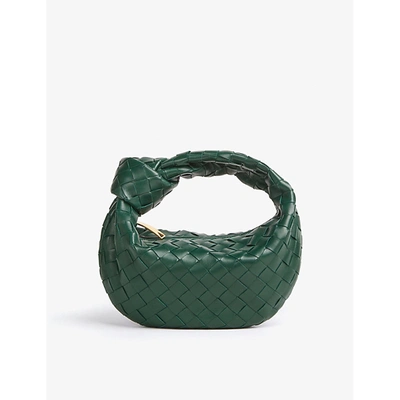 Shop Bottega Veneta Womens Raintree-gold The Mini Jodie Intrecciato Leather Hobo Bag