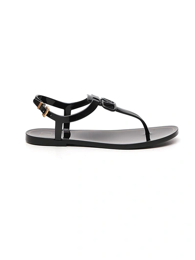 Shop Valentino Garavani Vlogo Signature Detail Sandals In Black