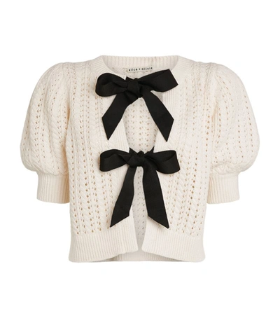 Shop Alice And Olivia Bow-detail Kitty Cardigan In White