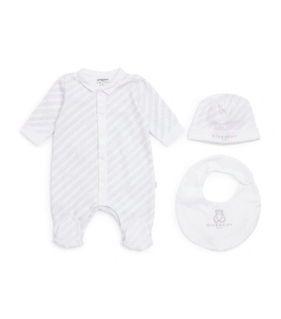 Shop Givenchy Kids All-in-one, Hat And Bib Set (1-12 Months) In Grey