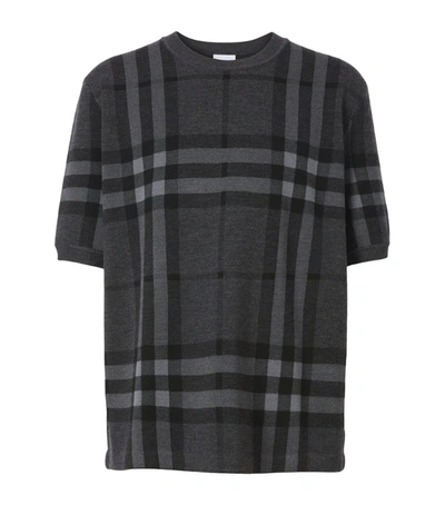 Shop Burberry House Check T-shirt In Grey