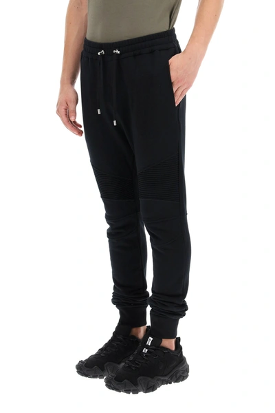 Shop Balmain Joggers With Flocked Micro Logo In Mixed Colours