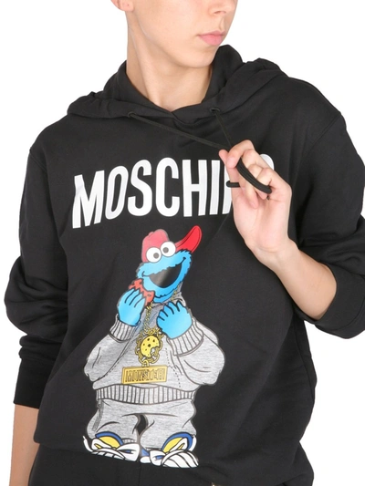 Shop Moschino Sesame Street Sweatshirt In Black