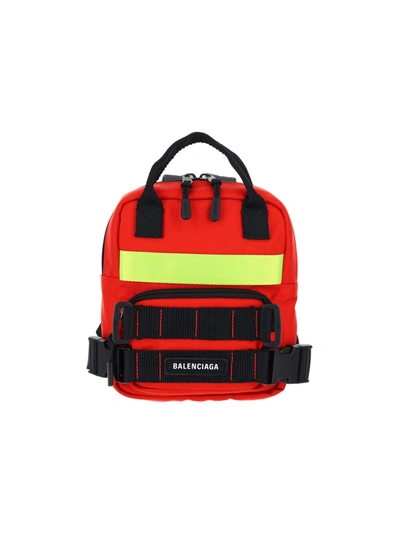 Shop Balenciaga Xs Fire Logo Patch Backpack In Red