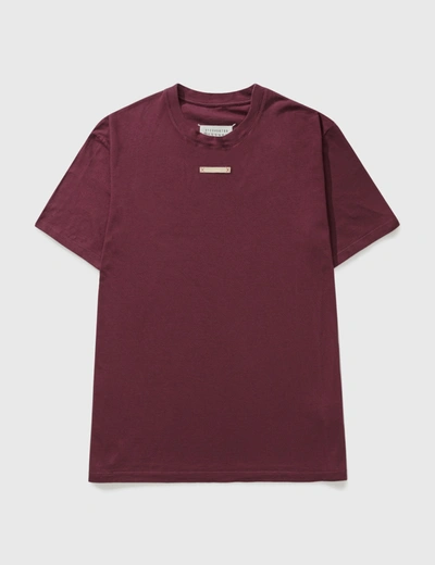 Shop Maison Margiela Name Tag T-shirt In Red