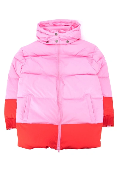 Shop Stella Mccartney Kids Logo Tape Padded Jacket In Pink