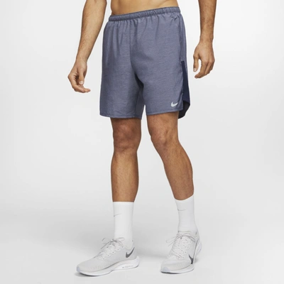 Shop Nike Men's Challenger 2-in-1 Running Shorts In Blue