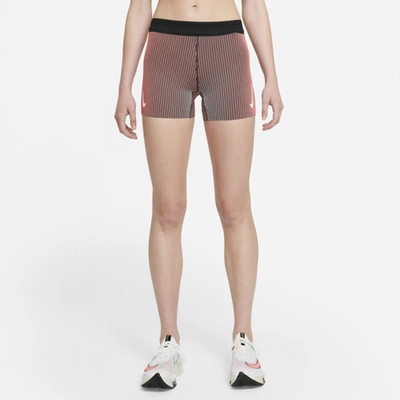 Shop Nike Aeroswift Women's Tight Running Shorts In Pale Coral,black,white