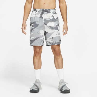 Nike Dri-fit Men's Camo Training Shorts In Pure Platinum/black | ModeSens