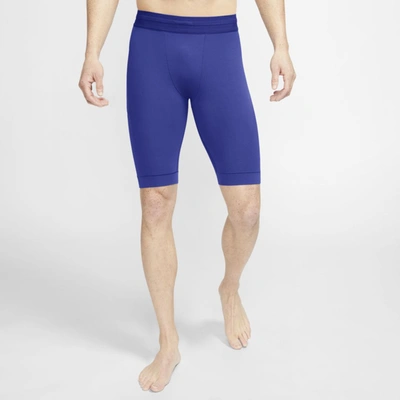 Shop Nike Yoga Dri-fit Men's Infinalon Shorts In Lapis,black