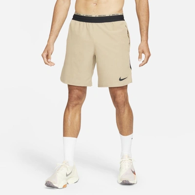 Shop Nike Pro Dri-fit Flex Rep Men's Shorts In Khaki,black