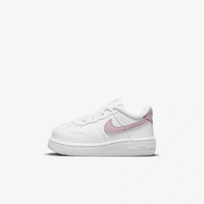 Shop Nike Force 1 Baby/toddler Shoes In White,pink Foam
