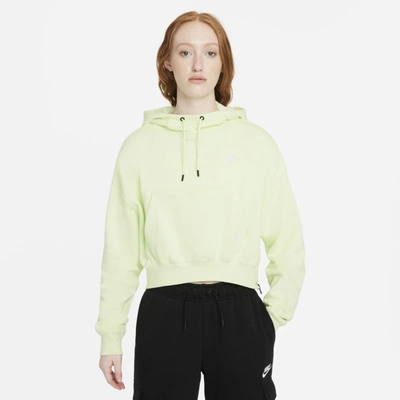 Shop Nike Sportswear Essentials Women's Fleece Hoodie In Lime Ice,white