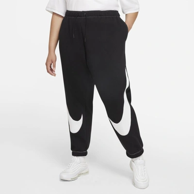 Nike Plus Size Sportswear Swoosh Easy Fleece Jogger Pants In  Black/white/white | ModeSens