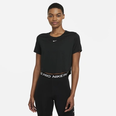 Nike Women's Dri-fit One Standard Fit Short-sleeve Cropped Top In Black |  ModeSens