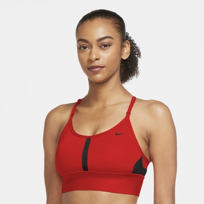 Shop Nike Women's Indy Light-support Padded Longline Sports Bra In Red
