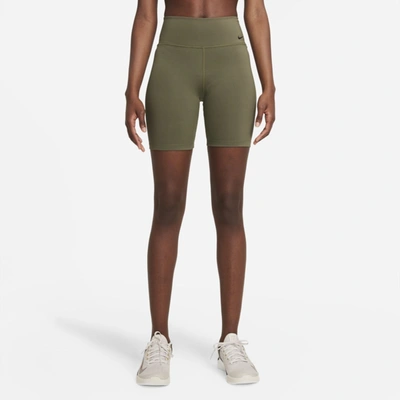 Shop Nike Women's One Mid-rise 7" Biker Shorts In Green