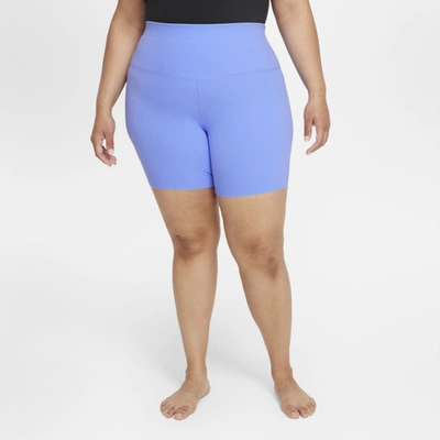 Shop Nike Women's  Yoga Luxe Shorts (plus Size) In Blue