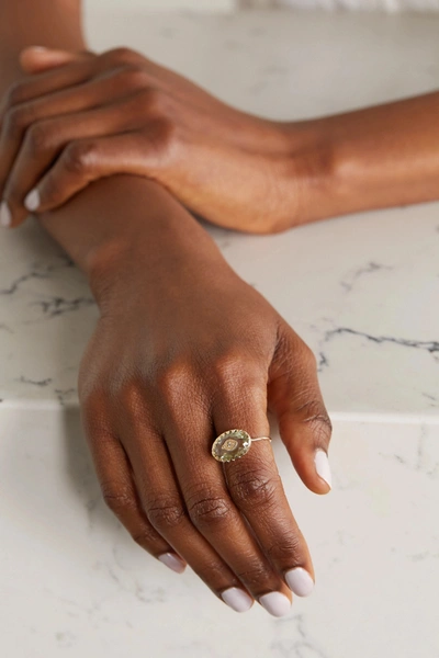 Pascale Monvoisin Souad 9-karat Gold, Labradorite And Diamond Ring In Gold