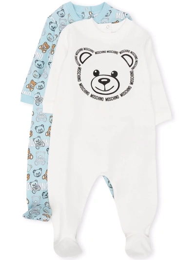 Shop Moschino Teddy Bear Pyjama Set In White