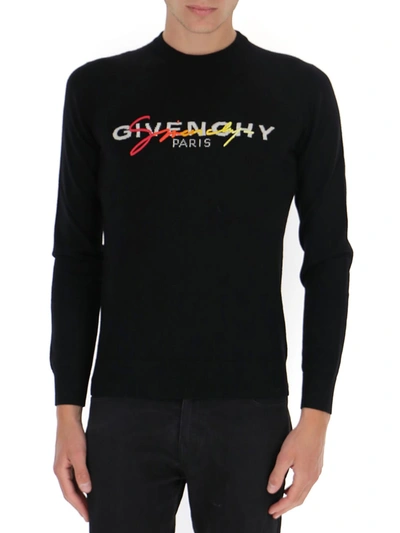 Shop Givenchy Signature Logo Embroidered Jumper In Black