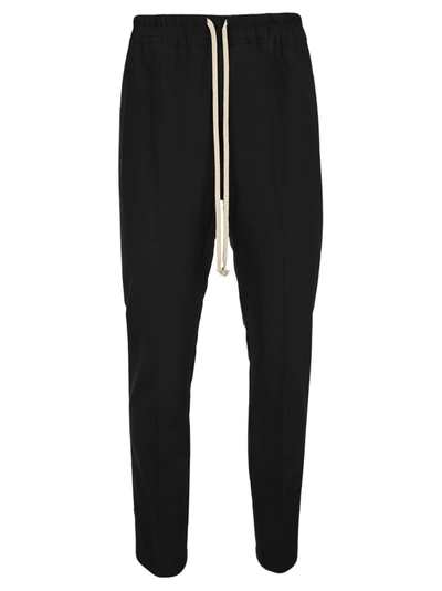 Shop Rick Owens Wool Drop-crotch Slim Trousers In Black