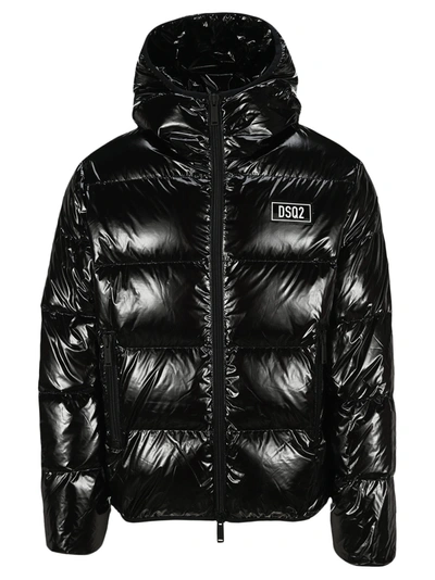 Shop Dsquared2 D Squared High-shine Padded Jacket In Black