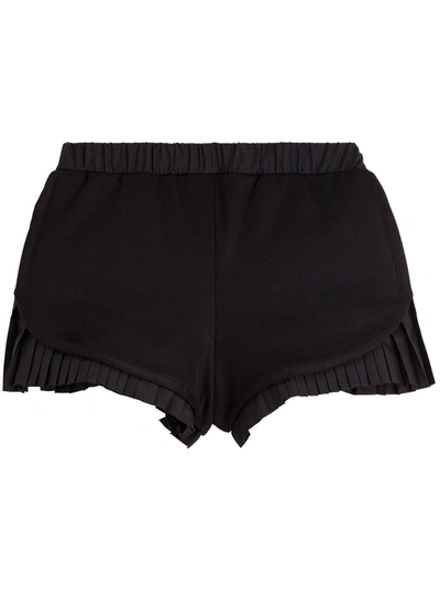 Shop Moncler Enfant Pleated Detail Shorts In Black