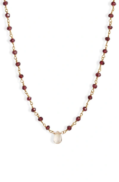 Shop Ela Rae Era Rae Semiprecious Stone Collar Necklace In Garnet
