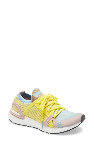 Shop Adidas By Stella Mccartney Ultraboost 20 S Running Shoe In Dusty Rose/ Fresh Lemon/ Blue