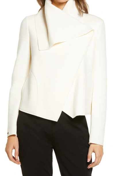 Shop Anne Klein Asymmetrical Scuba Jacket In Anne White
