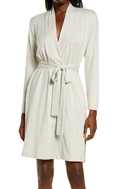 Shop Natori Calm Brushed Jersey Robe In Frosted Cafe
